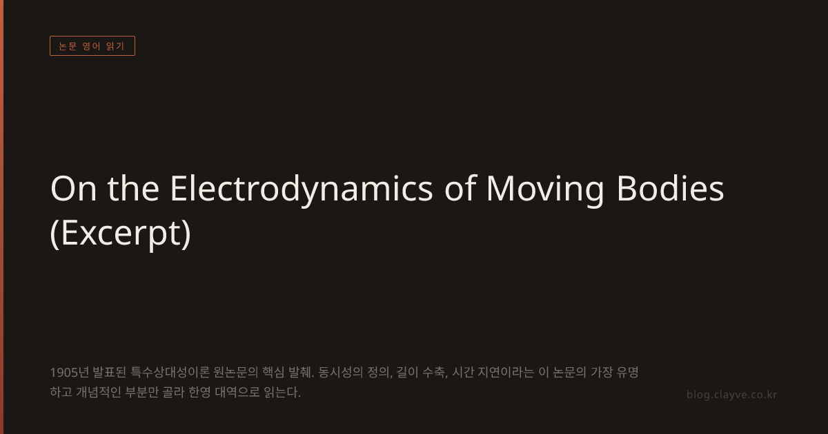 On the Electrodynamics of Moving Bodies (Excerpt)
