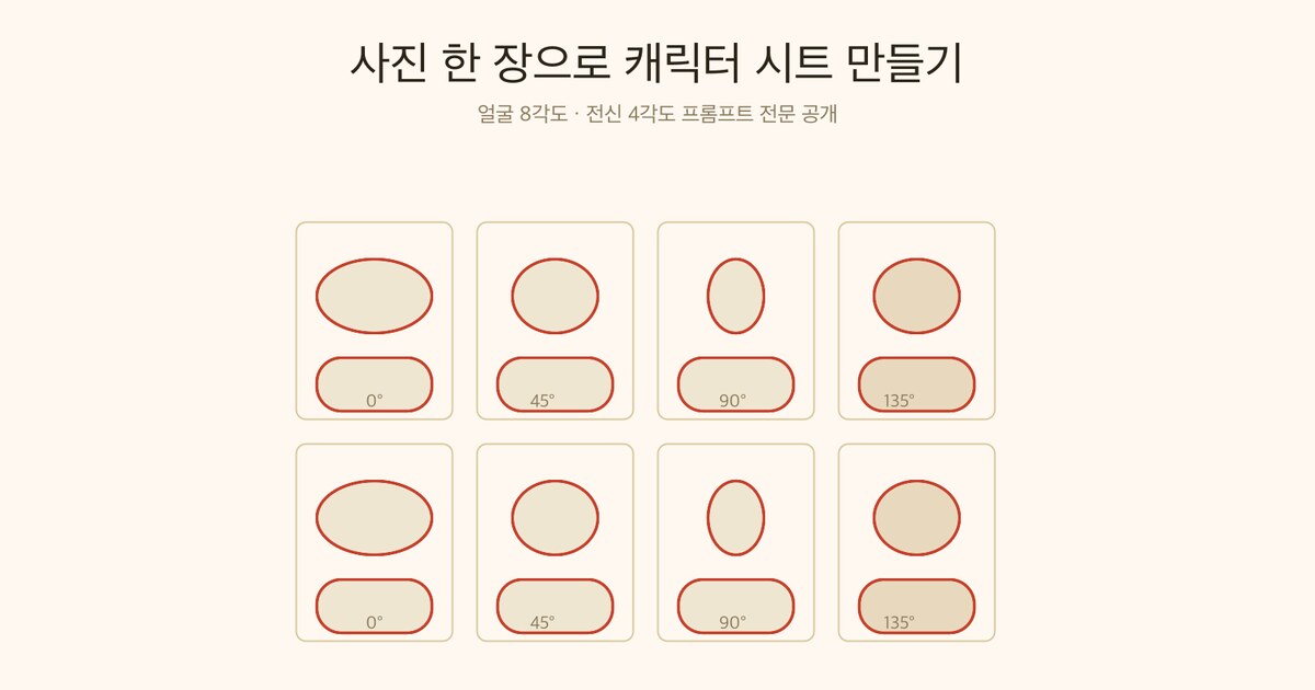 사진 한 장으로 캐릭터 시트 만들기 — 프롬프트 전문 공개