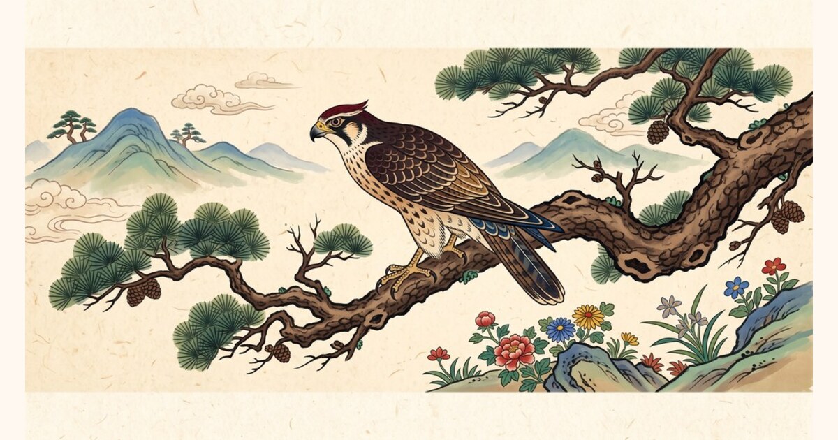 매 그림(응도) — 대문에 붙이던 부적 같은 그림