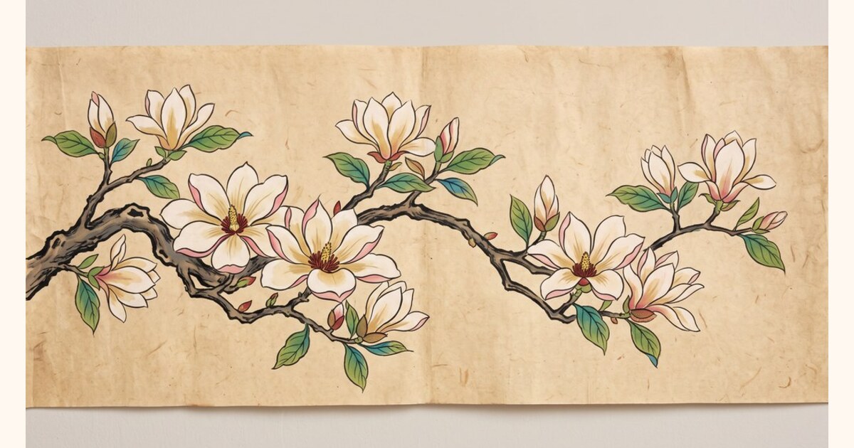 목련 그림 — 잎보다 꽃이 먼저 피는 나무