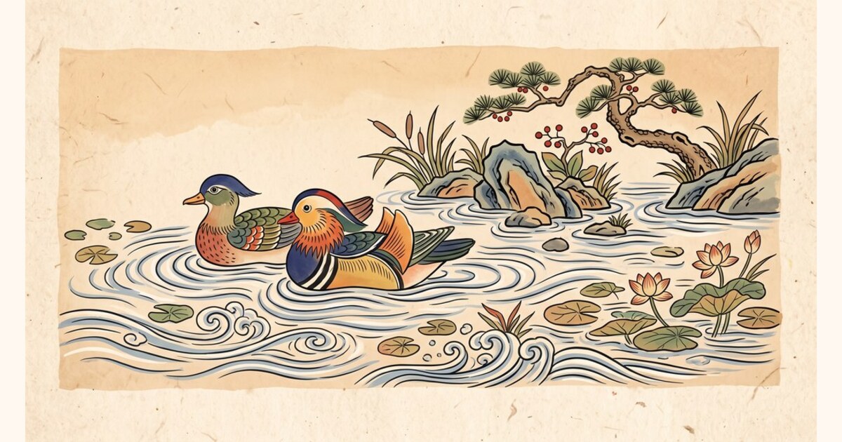 원앙 그림 — 혼례 선물의 으뜸